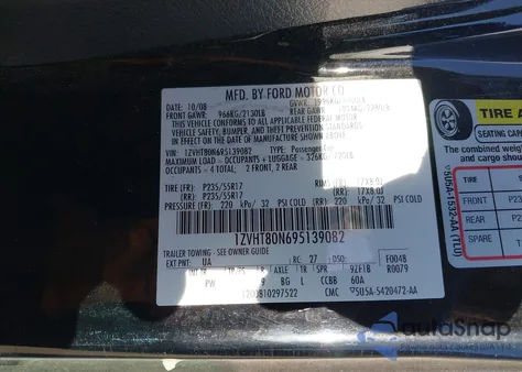 2009 Ford Mustang V6/V6 Premium from USA, damaged, VIN 1ZVHT80N695139082